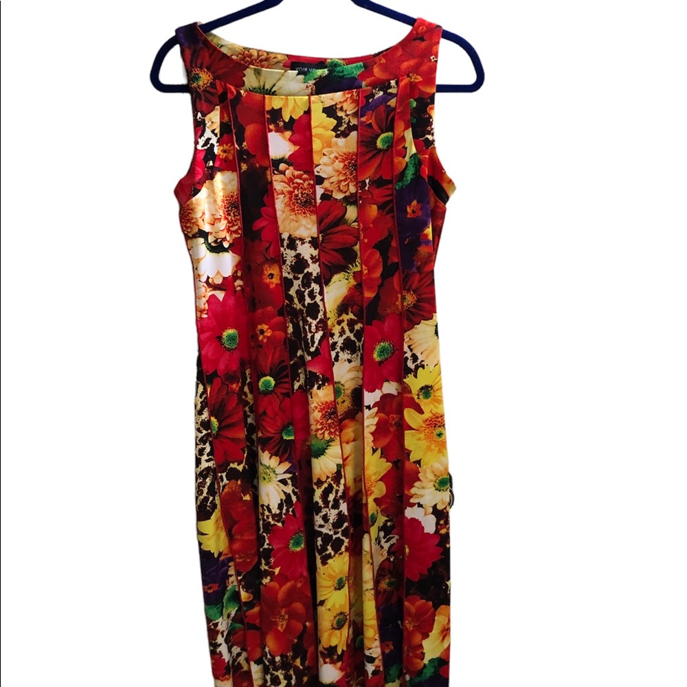 SHEATH DRESS BY VOIR VOIR SIZE 10 MANY COLORS ORANGE YELLOW GREEN PURPLE BROWN